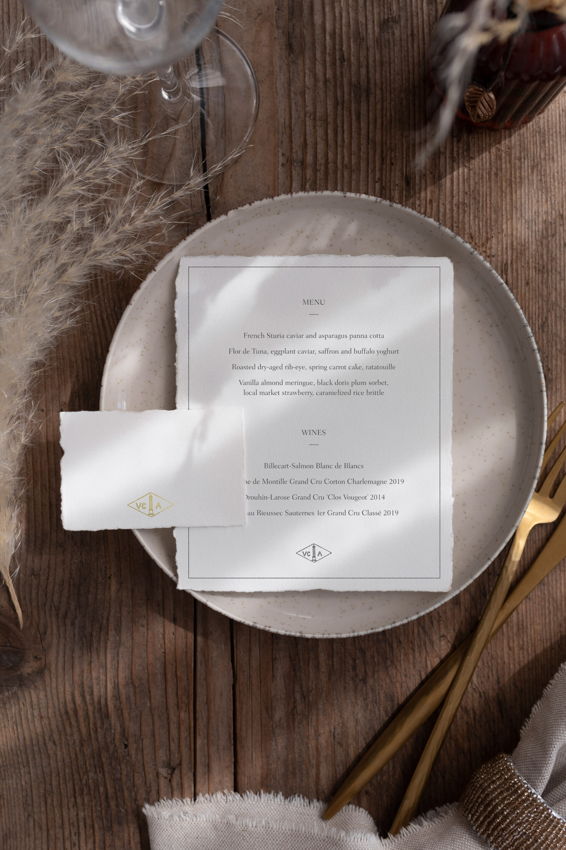 Van Cleef & Arpels Menu Print Design